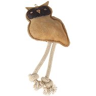 animALL Toy Owl leather with ropes natural 28 cm - Dog Toy