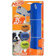Nerf Dog Blaster 30 cm without ball clip + 3 pcs of squeaky tennis balls 5 cm - Ball Launcher