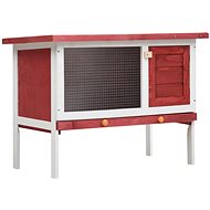 Shumee Garden Rabbit Hutch 1 Floor Wooden Red 90 × 45 × 65.5cm - Rabbit Hutch