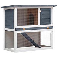 Shumee Garden Rabbit House 1 Door Wooden Grey 90 × 45 × 80cm - Rabbit Hutch