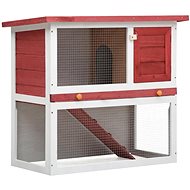 Shumee Garden Rabbit Hutch 1 Door Wooden Red 90 × 45 × 80cm - Rabbit Hutch