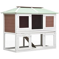 Shumee Rabbit Hutch Two-storey Wooden Brown 130 × 68 × 105cm - Rabbit Hutch