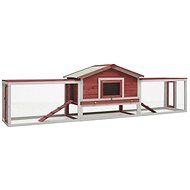 Shumee Rabbit Hutch Solid Pine and Fir Wood Red 303 × 60 × 86cm - Rabbit Hutch
