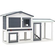 Shumee Large Shumee Outdoor Rabbit House grey and white 145 × 45 × 85 cm - Rabbit Hutch