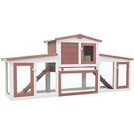 Shumee Large Shumee Outdoor Rabbit House brown and white 204 × 45 × 85 cm - Rabbit Hutch
