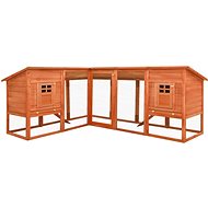 Shumee Outdoor rabbit hutch with run brown solid fir wood - Rabbit Hutch