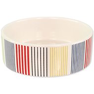 Dog Fantasy DF Ceramic Dog Bowl, Coloured Stripes - Dog Bowl