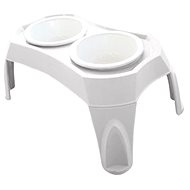 M-Pets Combi Double Bowls in a Stand, White 2 × 1500ml, XL - Dog Bowl