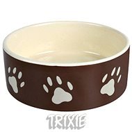 Trixie Ceramic Bowl with Paws Brown 1400ml - Dog Bowl