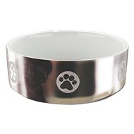 Trixie Silver Bowl with Paws 800ml - Dog Bowl