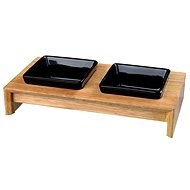 Trixie Ceramic Bowls in a Wooden Stand 2 × 0.4l/13cm - Dog Bowl