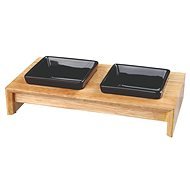 Trixie Ceramic Bowls in a Wooden Stand 2 × 0.2l/10cm - Dog Bowl