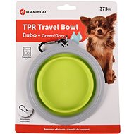 Flamingo Travel Bowl Silicone Green/Grey 375ml - Travel Bowl for Dogs and Cats