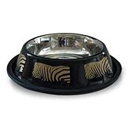 Les Filous Anti-Skid Zebra Bowl Stainless-steel Anti-slip Bowl 15.5cm 0.47l - Dog Bowl