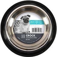 M-Pets Crock NEW Stainless steel bowl with rubber M 0,61 l - Dog Bowl