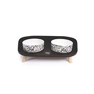 M-Pets Altitude Double bowl on stand Urban Style black and white - Cat Bowl