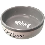 Magic Cat Ceramic bowl white/grey Meow 170 ml - Cat Bowl