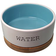 Dog Fantasy Ceramic water bowl white/blue with coaster 400 ml - Dog Bowl