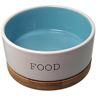 Dog Fantasy Ceramic food bowl white/blue with coaster 400 ml - Dog Bowl