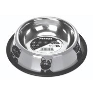 M-Pets PETJOY CatFamily Stainless steel bowl with anti-slip 355 ml - Cat Bowl