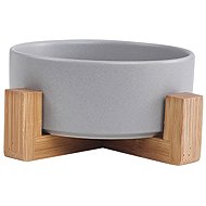 Senzanakupy Ceramic bowl with bamboo base 400 ml - grey - Dog Bowl