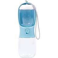 M-Pets ON THE ROAD Travel water and food bottle 2in1 300 ml blue - Travel Bottle for Cats and Dogs