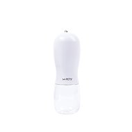 M-Pets ON THE ROAD Travel water and food bottle 2in1 300 ml white - Travel Bottle for Cats and Dogs