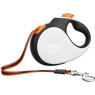 Reedog Senza Premium Self-winding Leash L 50kg/5m Tape/White with Orange - Leash