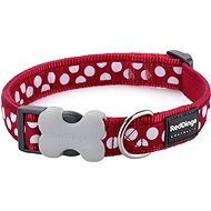Red Dingo Dog Collar, White Spots on Red - Dog Collar