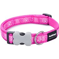 Red Dingo Paw Impressions Dog Collar, Hot Pink 12mm × 20-32cm - Dog Collar