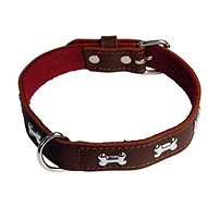 Cobbys Pet Collar made of Original Leather Decorated with Cubes Brown 50cm × 2.5cm - Dog Collar