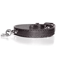Milk&Pepper Dog collar leather glossy titanium 2 × 45 cm - Dog Collar