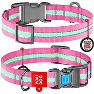 Waudog Nylon Collar Glow Pink QR - Dog Collar