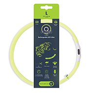 M-Pets FLASH LED rechargeable light-up collar green L - Dog Collar
