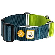 Woolly Wolf Semi-stretch Martingale Collar Deep Teal Mix L - Dog Collar