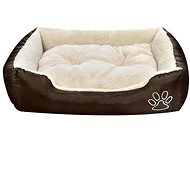 Shumee Comfort Bed Oxford with Padded Pillow, Brown - Pet Bed