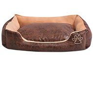 Shumee Comfort Bed PU Faux Leather Brown - Pet Bed