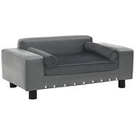 Shumee Dog Sofa Plush and Synthetic Leather Grey 81 × 43 × 31 cm - Bed