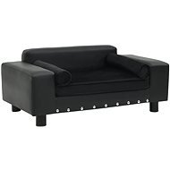 Shumee Dog Sofa Plush and Synthetic Leather Black 81 × 43 × 31 cm - Bed
