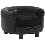 Shumee Sofa for dogs plush and faux leather black - Pet Bed