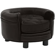 Shumee Sofa for dogs plush and faux leather brown - Pet Bed