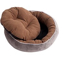 Shone Donut Pet Bed Round Plush Pink with Heart - Pet Bed