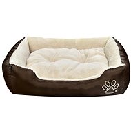 Shumee Comfort Bed Oxford with Padded Pillow Brown XXL - Pet Bed