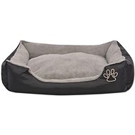 Shumee Comfort Bed Oxford with Padded Cushion Black L - Pet Bed