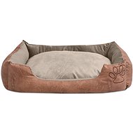 Shumee Comfort Bed PU Faux Leather, Beige - Pet Bed