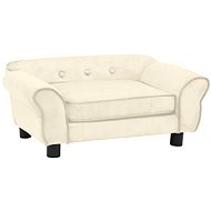 Shumee Dog Sofa Plush Cream 72 × 45 × 30cm - Pet Bed