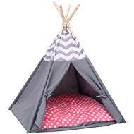 Shumee Cat Teepee with Storage Bag Peachskin PE Grey 60 × 60 × 70cm - Pet Bed