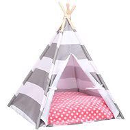 Shumee Cat Teepee with Storage Bag Peachskin Stripes 60 × 60 × 70cm - Pet Bed