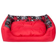 Argi Rectangular dog bed with cushion red with pattern 78 × 64 × 19 cm - Pet Bed
