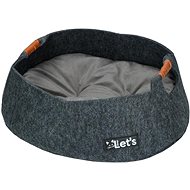 Let's Sleep Relaxing Basket bed with cushion anthracite - Pet Bed